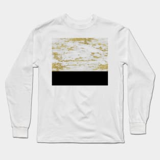 Faraldi gold marble and classic black Long Sleeve T-Shirt